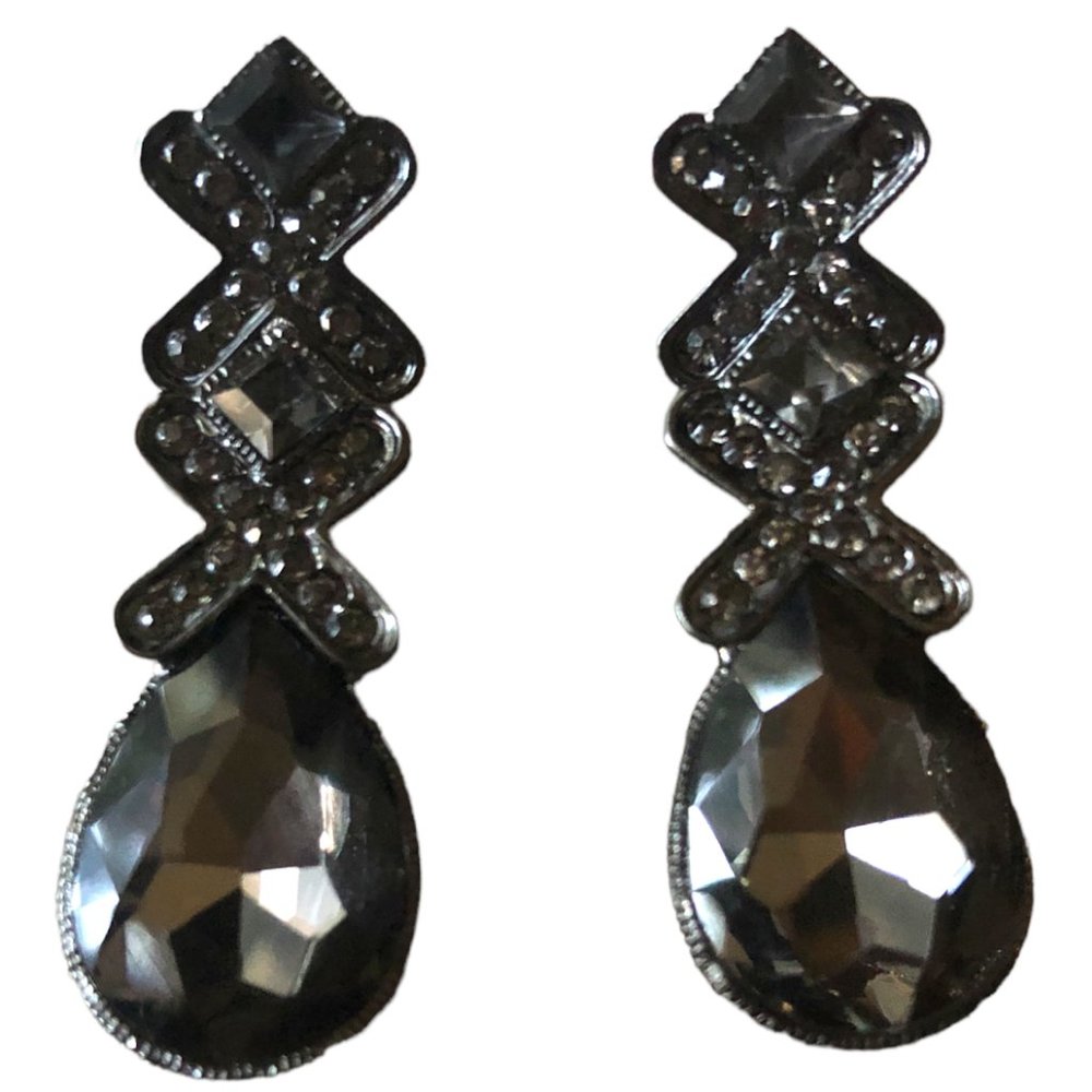 Black Swarovski Crystal Earrings